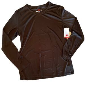 Hanes Sports Active Gear Black Long Sleeve Men's Shirt XL NEW